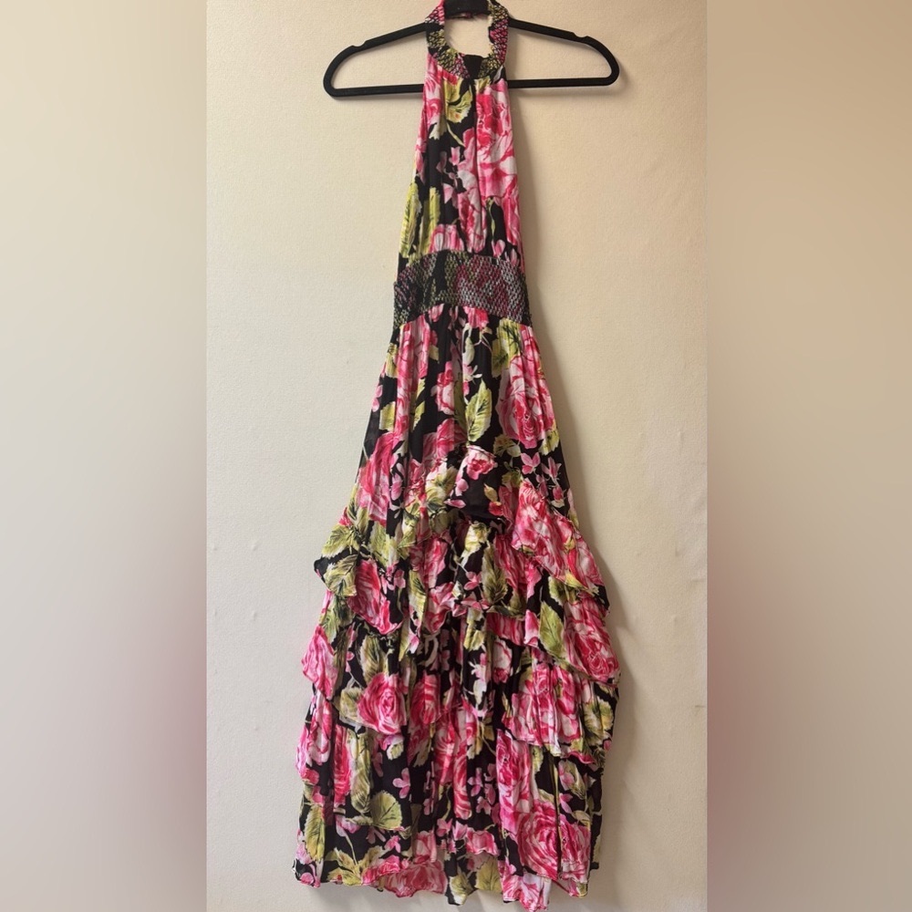 Free People in Full Bloom halter floral print maxi dress